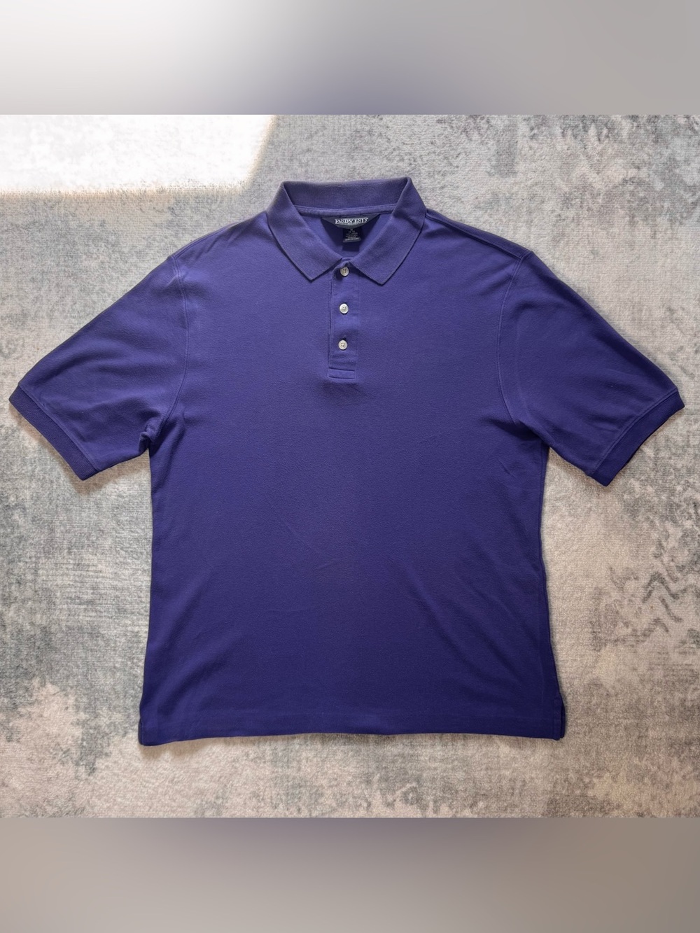Lands' End Vintage Men's Purple Short Sleeve Polo Shirt